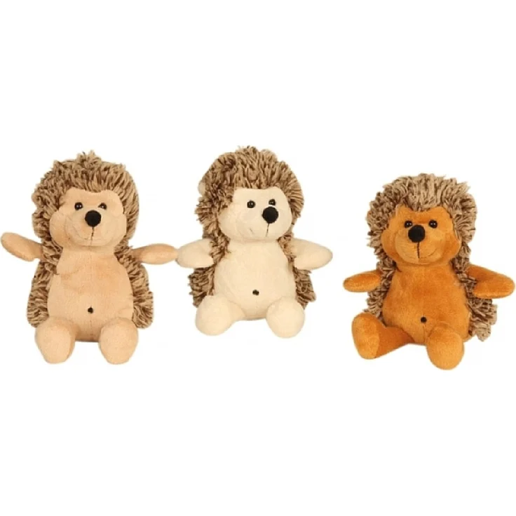 Geschenkestadl 3 Igel Plüschtiere, Set mit 16 cm großen Kuscheltieren in Braun, Hellbraun und Beige