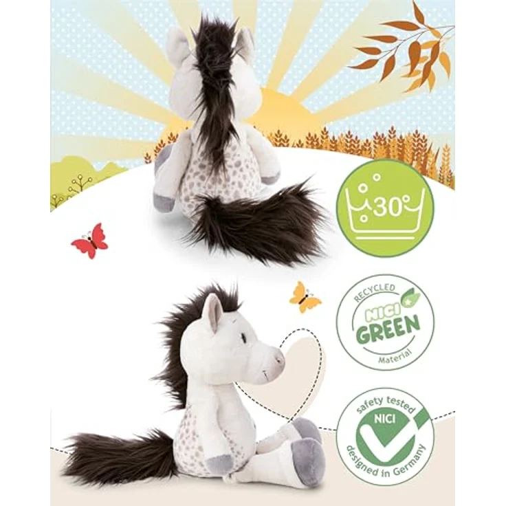 NICI Kuscheltier Pferd Mony K. Pony 26cm, weiß, flauschiges Plüschtier aus recyceltem Material, ideales Geschenk für Kinder und Erwachsene - 62241 – Bild 3