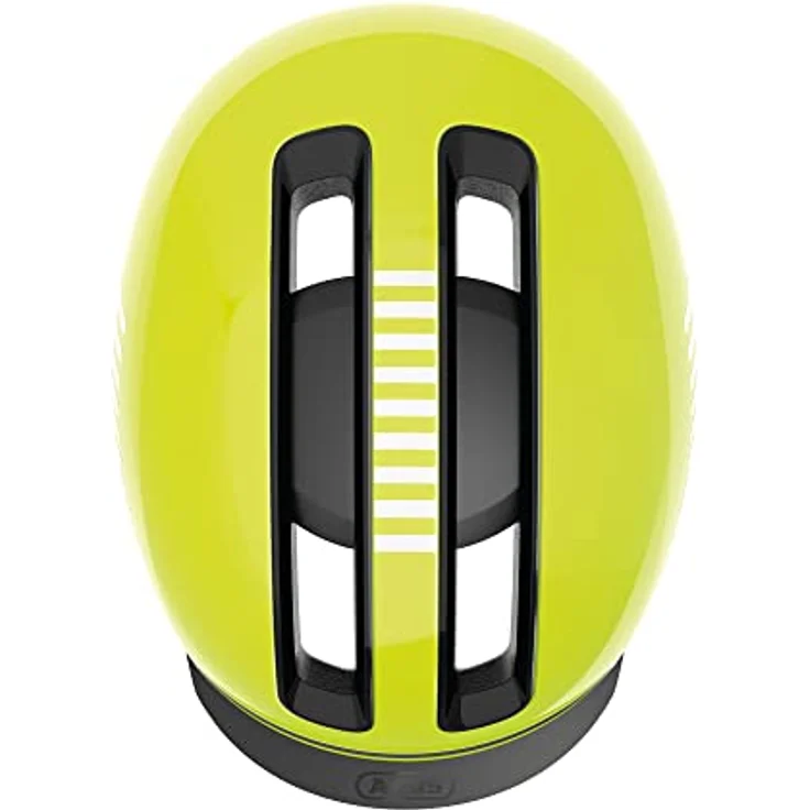 ABUS Urban Helm HUD-Y - mit magnetischem,aufladbarem LED-Rücklicht & Magnetverschluss - cooler Fahrradhelm für den Alltag - Damen und Herren - Gelb Glänzend,Größe S,Gelb (signal yellow),S (51-55 cm) – Bild 4