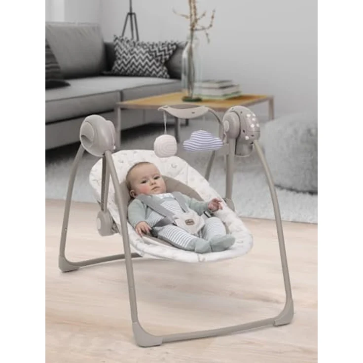 Chicco Swing&Play Elektrische Babyschaukel, 5 Schaukelgeschwindigkeiten, 2-fach verstellbare Rückenlehne, klappbar und kompakt, ab 0 Monaten – Bild 4