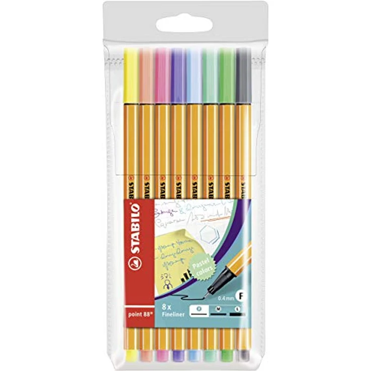 Fineliner - STABILO point 88 - 8er Etui - Pastellfarben – Bild 1