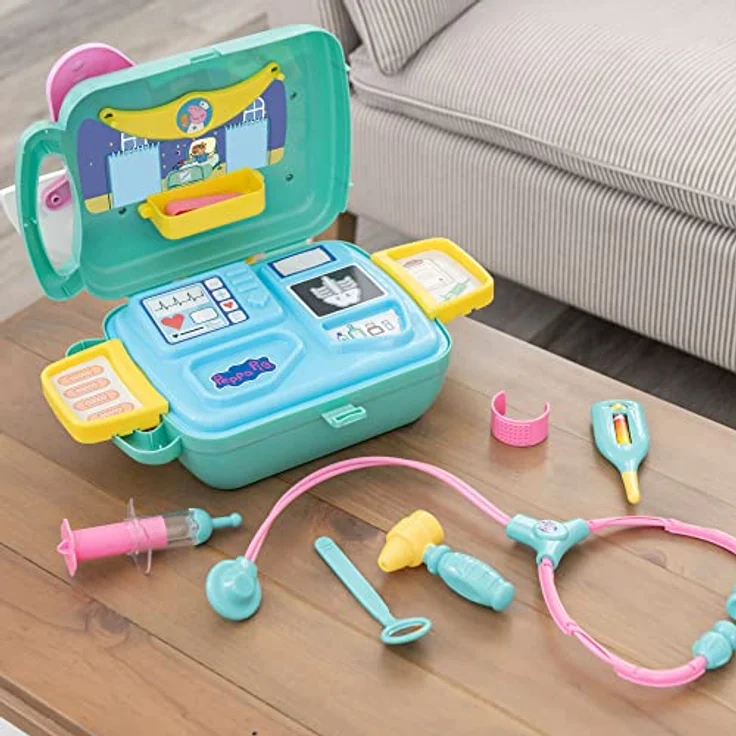 Peppa Wutz Arztkoffer Kinder | Tragekoffer, Enthält Stethoskop, Thermometer, Otoskop, Spritze & Mehr | Arztkoffer Kinder ab 3 Jahre – Bild 2