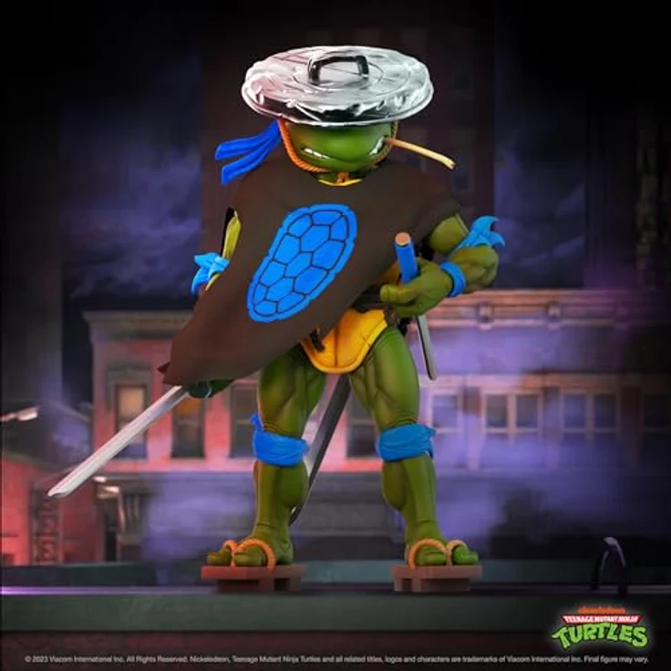 Super7 Teenage Mutant Ninja Turtles Ultimates Actionfigur Ninja Nomad Leonardo, 18 cm, voll beweglich mit Zubehör und Austauschteilen in Fensterbox – Bild 3