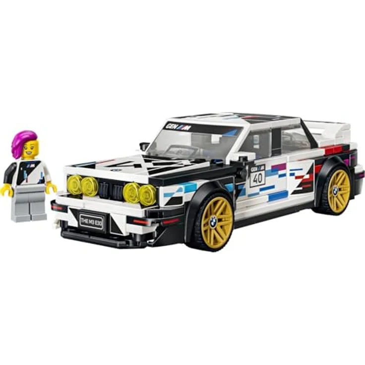 LEGO Speed Champions 77263 BMW M3 (E30) Bausatz, Mehrfarbig, 358 Teile, inkl. 1 Minifigur im BMW-Rennoutfit – Bild 2