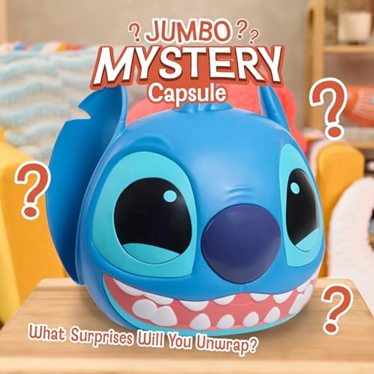 Just Play Disney Stitch Jumbo Mystery Capsule, Sammelfigur mit 9 Überraschungen und 20 cm Tsum Tsum-Plüschtier, bunt – Bild 5