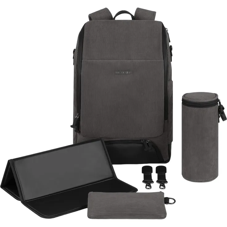 ABC Design Wickelrucksack Active, geräumig und stylisch für Familienabenteuer, Farbe: Almond