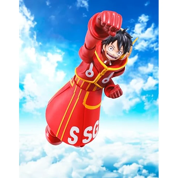 Tamashii Nation One Piece - Monkey D. Luffy S.H.Figuart, 15 cm Sammelfigur mit 2 Gesichtsausdrücken und 2 Paar austauschbaren Händen, Future Island Egghead - Version – Bild 7
