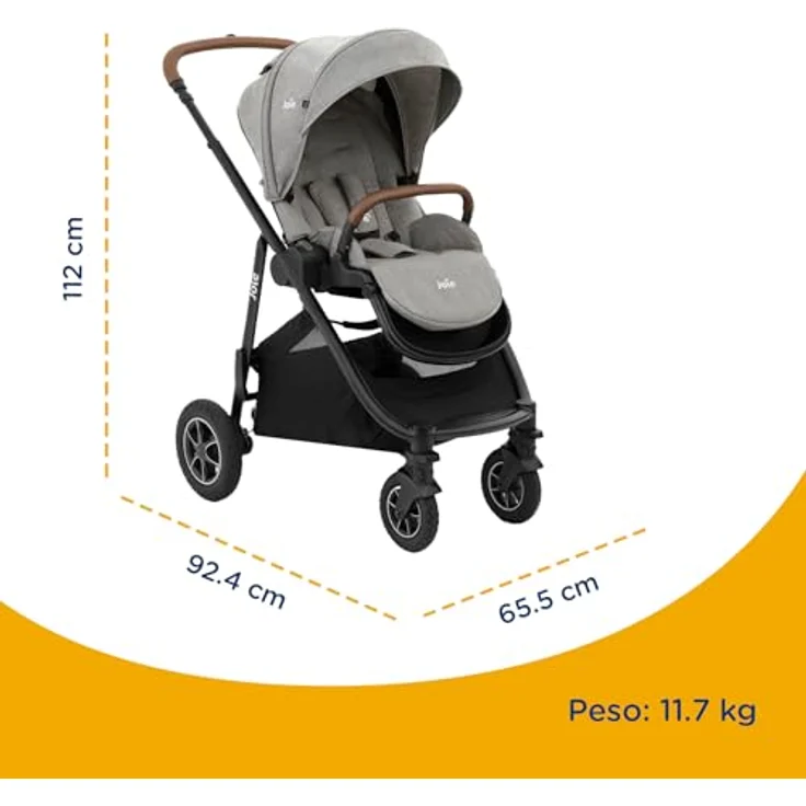 Joie Versatrax Kinderwagen Pebble, grau, 4-in-1, wendbarer Sitz, Aluminiumrahmen, 5-Punkt-Gurt, EN 1888-2;2018, zugelassen bis 22 kg, 11.7 kg – Bild 3