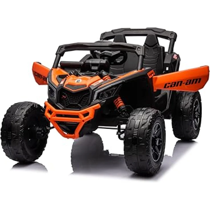 ES-TOYS Can Am Maverick UTV, Kinderfahrzeug Elektroauto mit 2x200W Motoren, Orange, integriertem MP3-Player und Fernbedienung – Bild 9