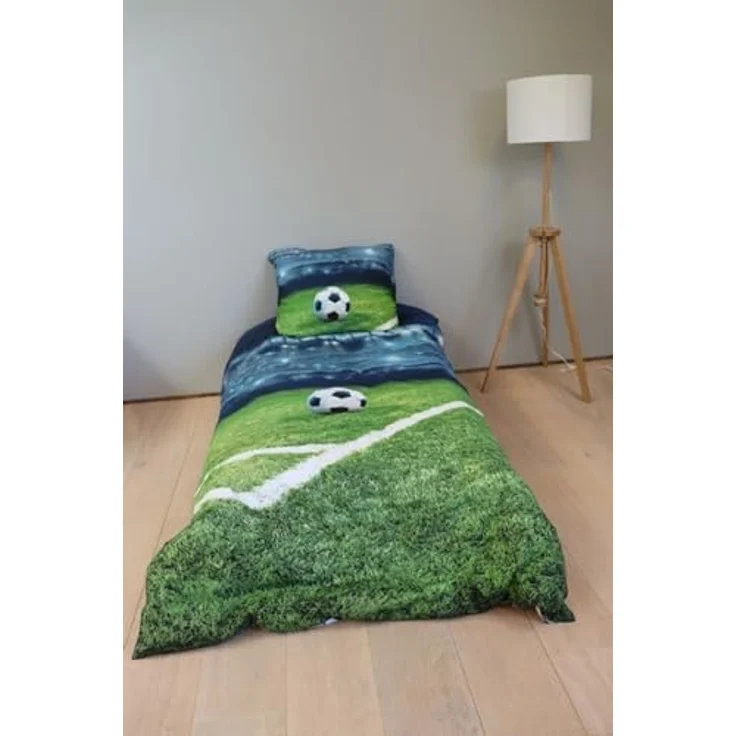 BrandMac Bettwäsche Fußball Stadion 135 x 200 cm, 100% Baumwolle in Kinderbettwäschen, blau – Bild 2