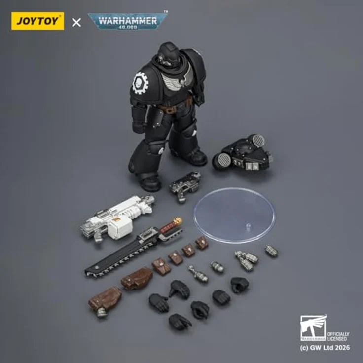 Joy Toy Warhammer Iron Hands Intercessor Figur, 12 cm, detailreiche Sammelfigur mit Bolzengewehr, Bolzenpistole und Kettenschwert – Bild 5