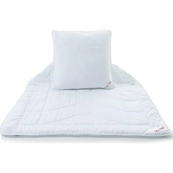 CelinaTex First Class Duo Steppdecken Winterdecke Set 135 x 200 cm mit Kopfkissen 80 x 80 cm, isolierendes Luftpolster, geeignet für Allergiker, waschbar bis 95 Grad, Mikrofaser, blau – Bild 2