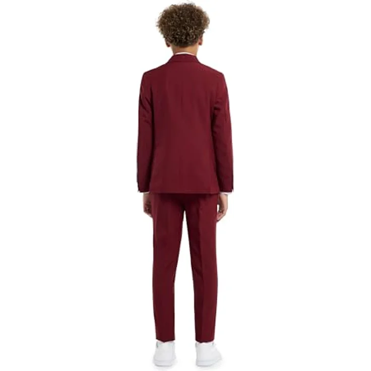 OppoSuits Blazing Burgundy Anzug für Jugendliche, Größe 146-152, festliches Kostüm – Bild 3