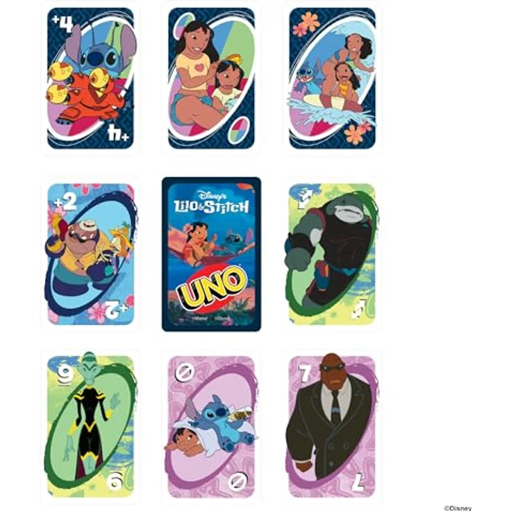 UNO Lilo & Stitch, Kartenspiel mit Disney-Charakteren und 'Ohana'-Regel, für 2-10 Spieler, ab 7 Jahren – Bild 3