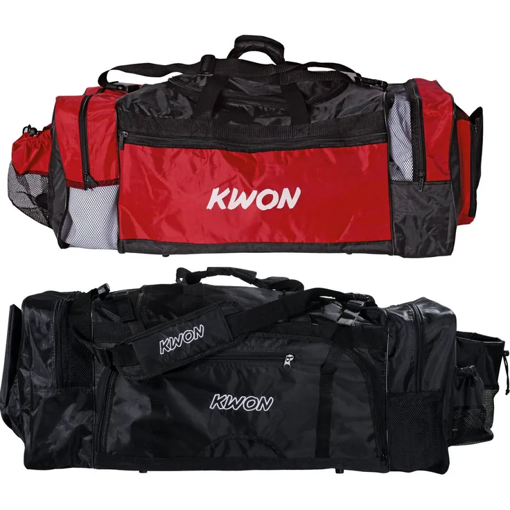 KWON Sporttasche Evolution schwarz rot 70 cm Taekwondo TKD Trainingstasche (Lieblingstasche, 2 Farben), Sehr viele praktische Fächer, geräumig, Nassfach