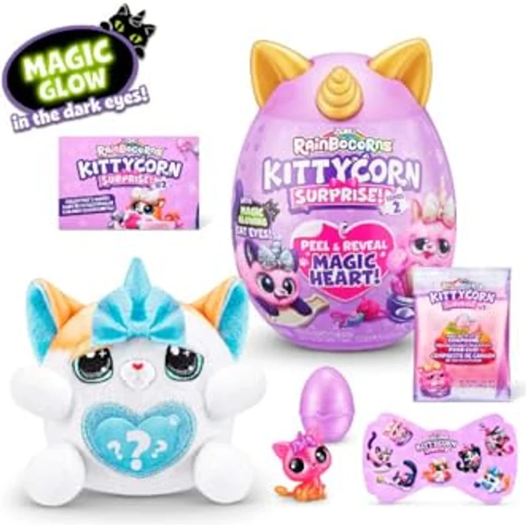 RainBoCorns Plüschfigur Rainbocorns, Kittycorn Surprise Serie 2, leuchtende Augen, magisches Herz, sortierte Charaktere – Bild 4