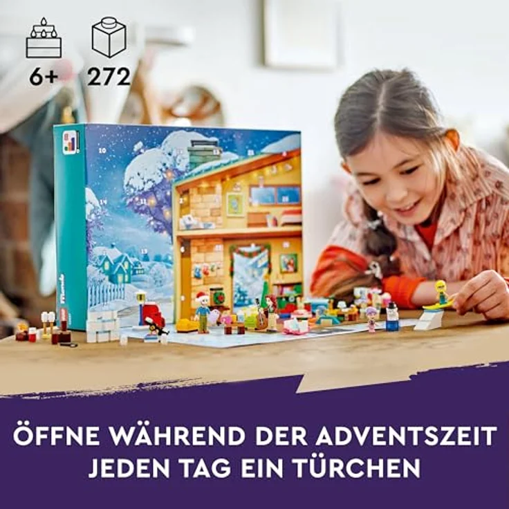 LEGO Friends Adventskalender 2024, vorweihnachtliches Kinderspielzeug mit 5 Charakteren und 3 Tieren, Lernspielzeug, Geschenkidee für Mädchen und Jungen ab 6 Jahren 42637 – Bild 2