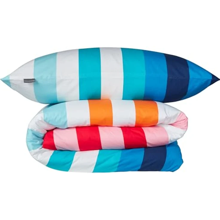 Schiesser Bettwäscheset Happy Stripes | Renforcé | 100% Baumwolle aus nachhaltiger Produktion | Türkis – Bild 1