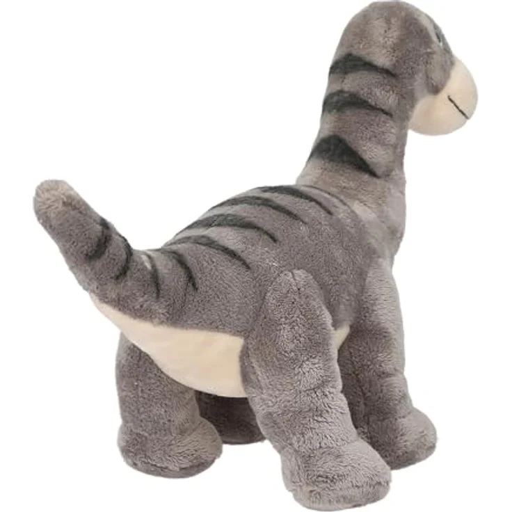 Depesche 12683 Dino World - Kuscheltier Dinosaurier Brachiosaurus mit grauem Fell und Glitzeraugen, ca. 37 cm groß – Bild 3