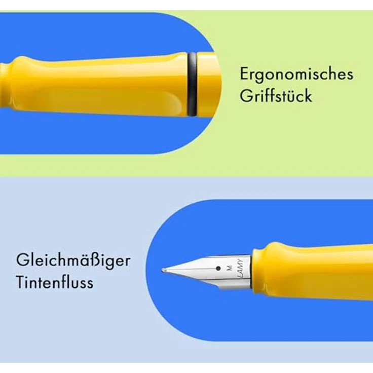 Lamy Safari Füllhalter Gelb 018 aus robustem Kunststoff - Yellow,Mittlere Feder (M) – Bild 3