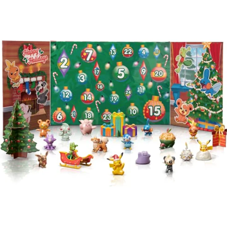 Pokemon Bandai Adventskalender – 16 Überraschungsfiguren 5 cm + 6 Elemente zum Bauen zum Thema Weihnachten – WT00257 – Bild 5