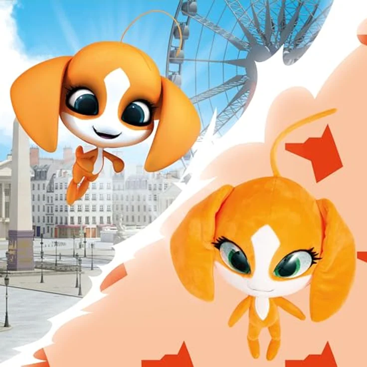 Miraculous Barkk, 24 cm Plüschfigur mit funkelnden Augen und Glitzereffekten, kuschelig weich – Bild 4