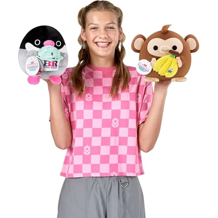 Snackles Series 2 Penguin (Baskin Robbin), 20 cm großes, kuschelig-weiches Plüschspielzeug mit Snackmarken-Accessoire, ideal als Muttertagsgeschenk – Bild 3