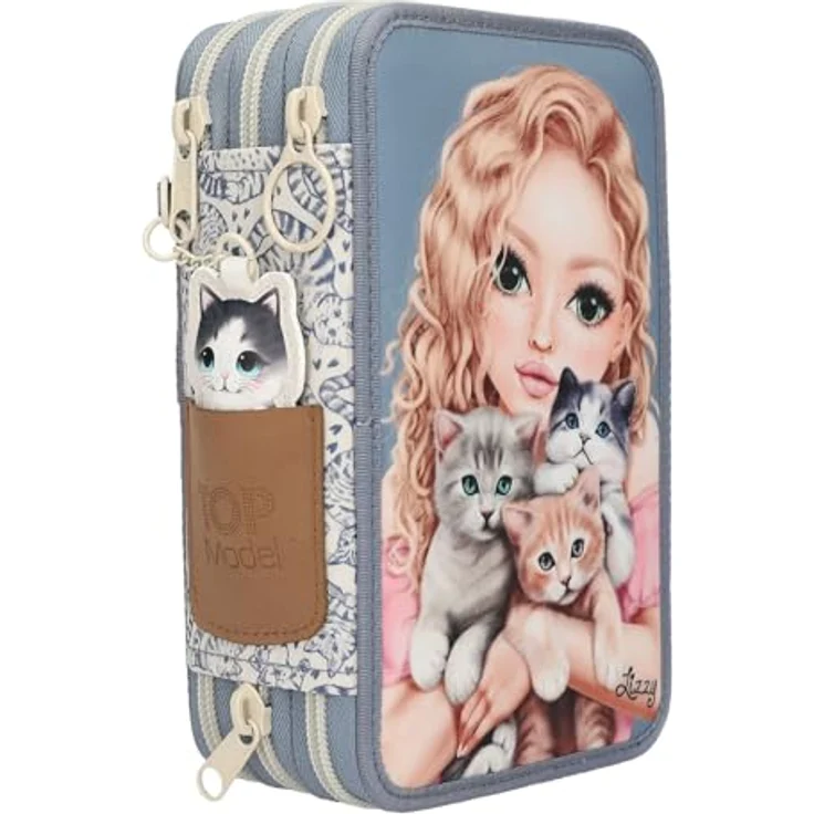 Depesche TOPModel 3 Fach Federtasche CAT Love- Geschenke für Mädchen, süßes Geschenk mit 3 Fächern, langlebig (rosa) – Bild 2