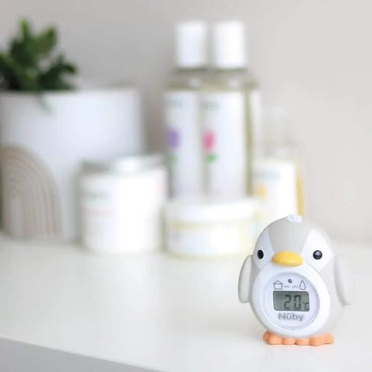 Nuby Badethermometer für Babys im Pinguin-Design, leicht lesbarer Bildschirm, BPA-frei, grau, geeignet ab 0 Monaten – Bild 5