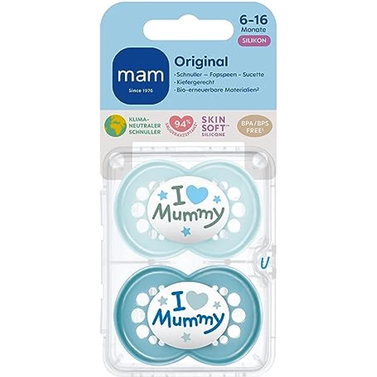 MAM Original Silikon, 6-16 Mon., 2 Stk, Mummy blue – Bild 2