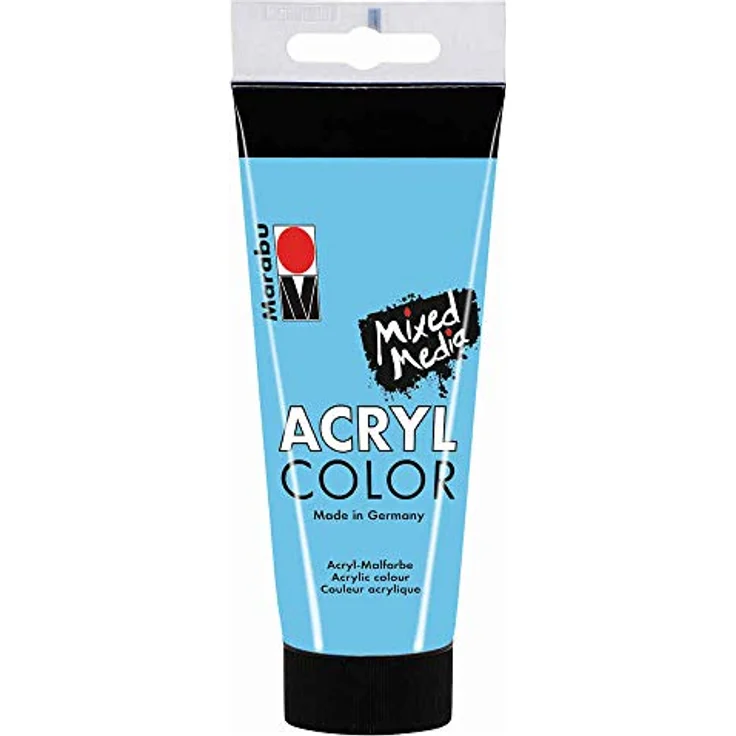 Marabu Acryl Color hellblau 100 ml, cremige Acrylfarbe auf Wasserbasis, schnell trocknend, lichtecht und wasserfest für Leinwand, Papier und Holz – Bild 1