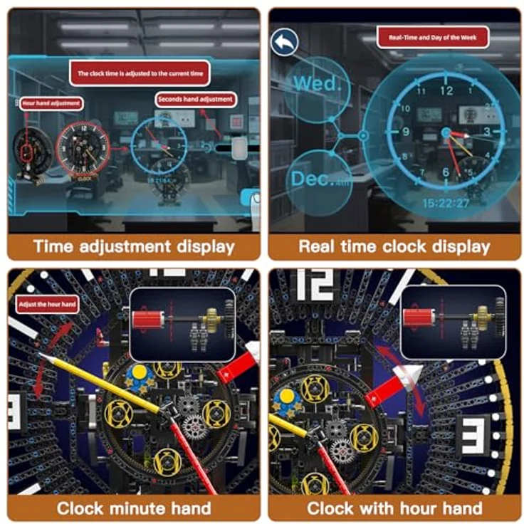 Mould King 10160, APP-gesteuertes Cyberpunk Uhrzeiger-Rotations-Bauset, 3675 Teile, mechanische Uhr mit innovativer Steuerung und Vintage-Industriedesign – Bild 3