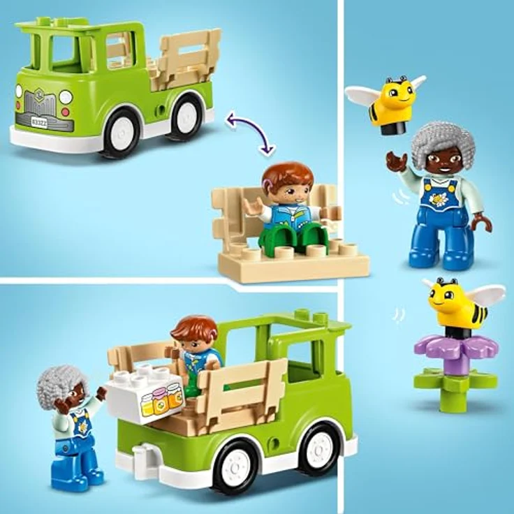 LEGO DUPLO Town Imkerei und Bienenstöcke, Lernspielzeug für Kleinkinder mit 2 Figuren und einem fahrbaren LKW, Set zum Bauen und Umbauen, Spielzeug für Kleinkinder ab 2 Jahren 10419 – Bild 3