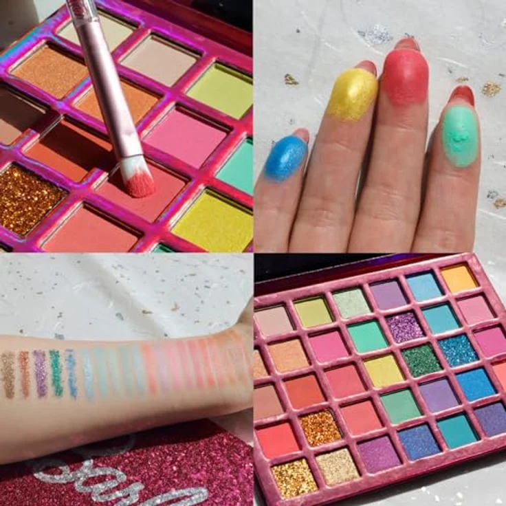 Townley Girl Barbie Schattenpalette, 35 Farben mit schimmernden und abdeckenden Tönen, inkl. 8 Anwendungsbürsten, ab 8 Jahren – Bild 5