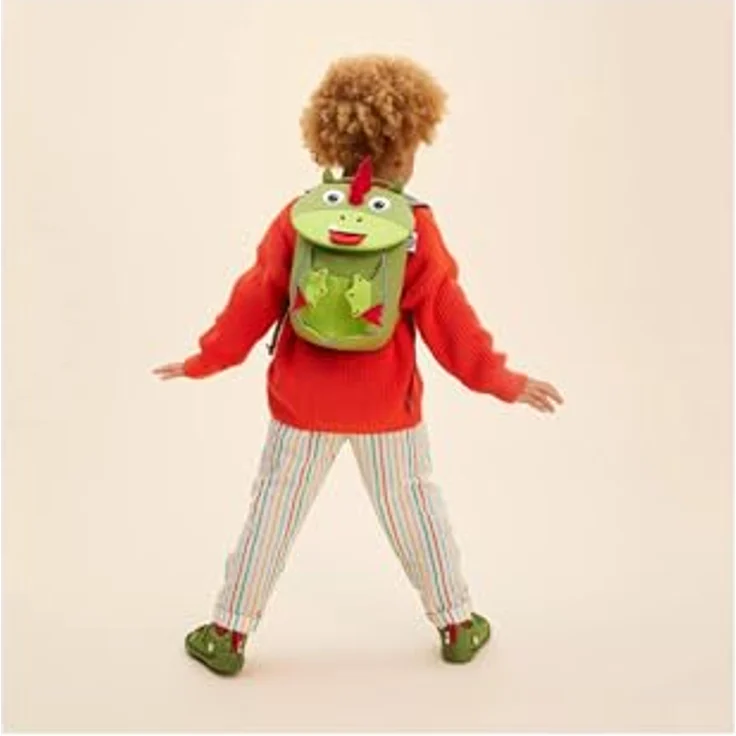 Affenzahn Kleiner Freund Drache Kindergartenrucksack, 4 Liter, grün, mit gepolsterten Schulterträgern und Brustgurt – Bild 7