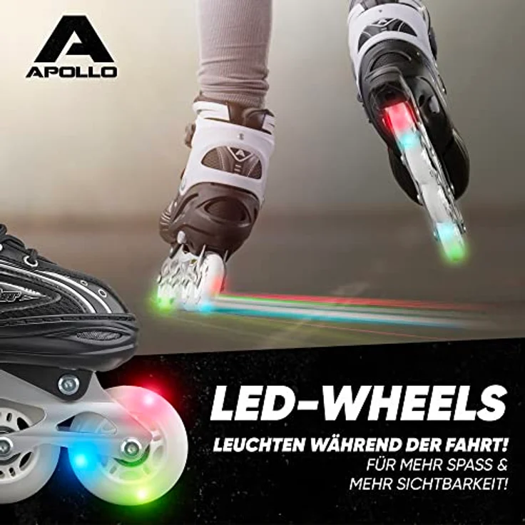 Apollo Super Blades X Pro, größenverstellbare LED Inline-Skates, Größe M (35-38) – Bild 3