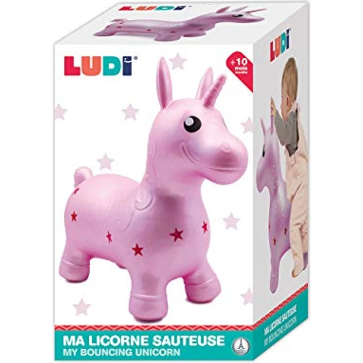 LUDI My bouncing unicorn, Hüpftier für Kinder mit komfortablem Sattel und robustem Design – Bild 9