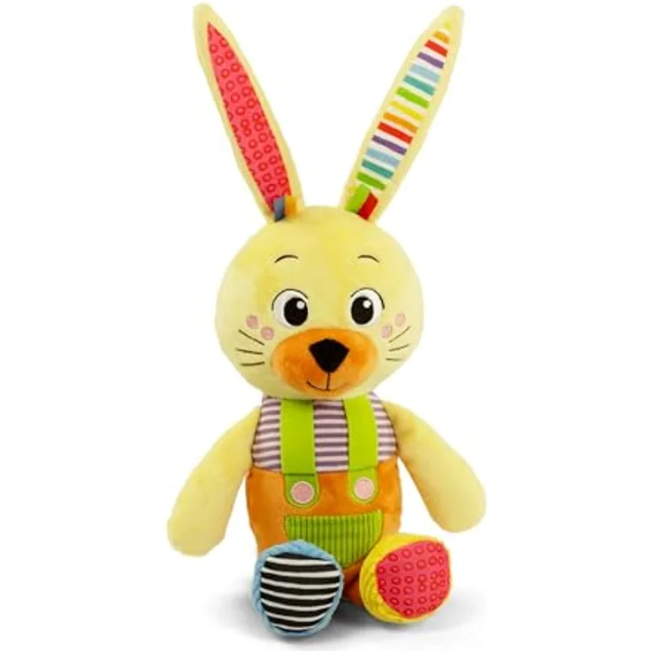Clementoni - Baby for You Hase Benny The Bunny-Peluche, Neugeborener Plüschhase für multisensorische Stimulation, maschinenwaschbar, Mehrfarbig, 17907