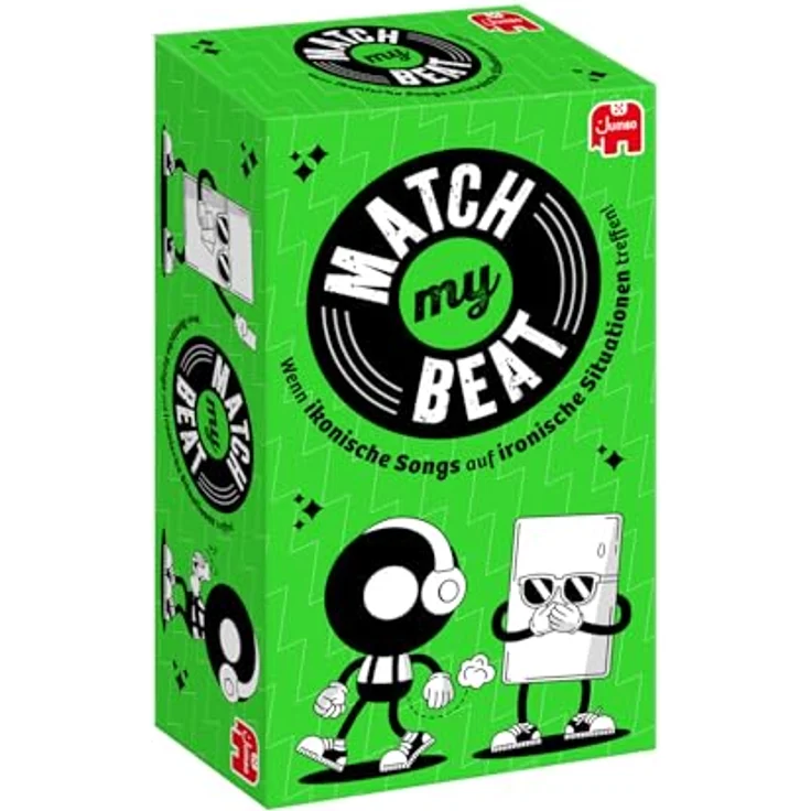 Jumbo Match My Beat – Musik-Partyspiel mit 200 Songs & 400 Szenarien, Kartenspiel für Erwachsene, Teenager & Familienfeiern, kompatibel mit Spotify & mehr, für 3+ Spieler