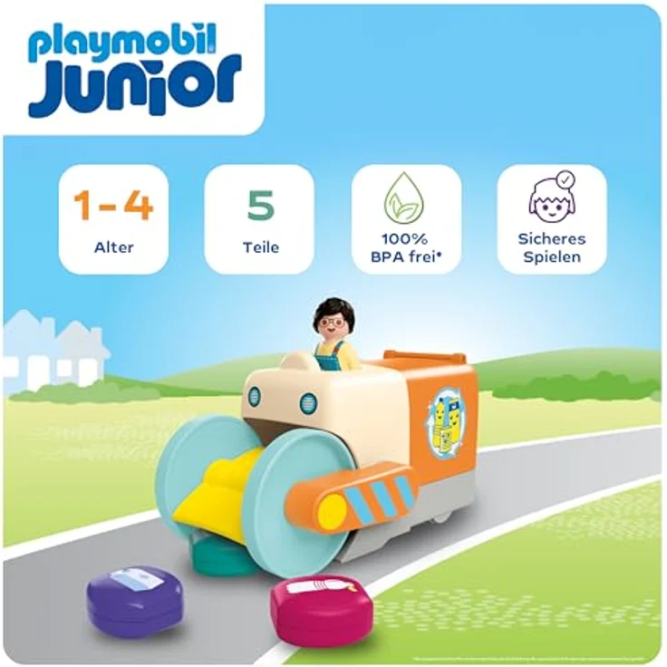 PLAYMOBIL JUNIOR Müllsammelfahrzeug, Spielzeug ab 1 Jahr, fördert motorische Fähigkeiten, nachhaltig aus über 90% bio-basiertem Kunststoff, 71774 – Bild 2
