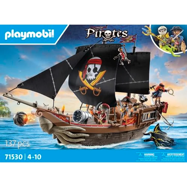 Playmobil® Konstruktions-Spielset Großes Piratenschiff (71530), Pirates, (137 St), Made in Europe – Bild 4