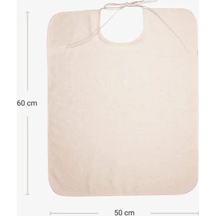 Ti TIN | 3er Pack- Lätzchen für Erwachsene, 50x60 cm | Frottee Latz mit Bindeverschluss, Material: 90% Baumwolle, 10% Polyester, Farbe: weiß – Bild 5