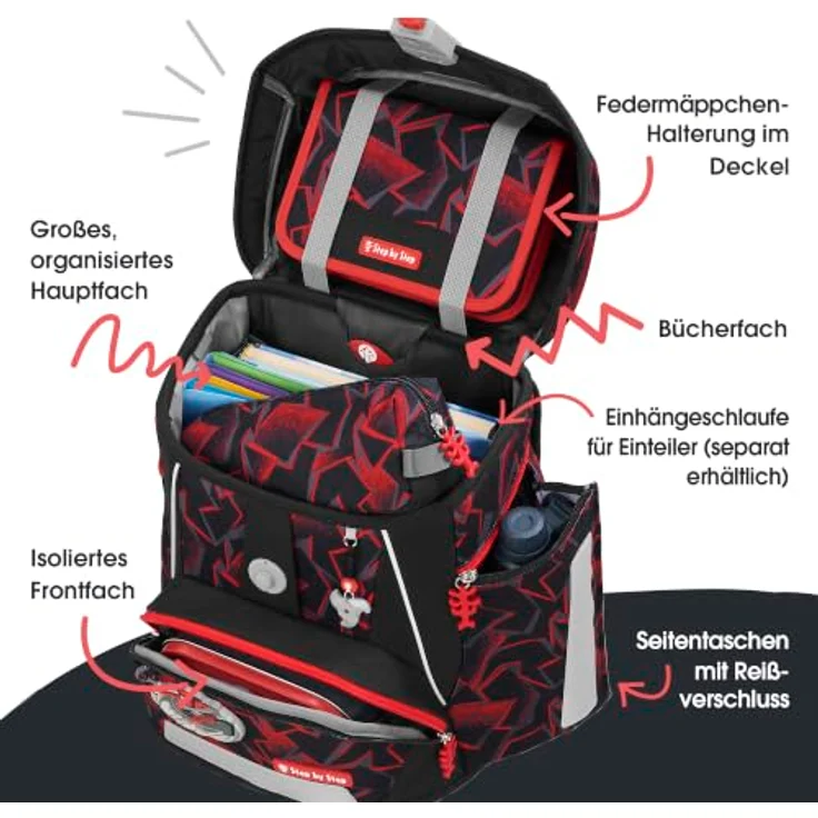 Step by Step Schulranzen-Set SPACE Ninja Yuma, 5-teilig, Polyester, 2050 g, für Erstklässler – Bild 5