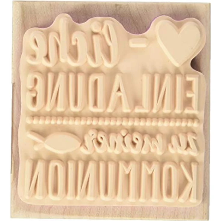 Knorr Prandell 211800170, Holzstempel für Kommunion und Konfirmation, Motivgröße 5,2 x 5,4 cm, Herzliche Einladung Kommunion, matt lackiert – Bild 2