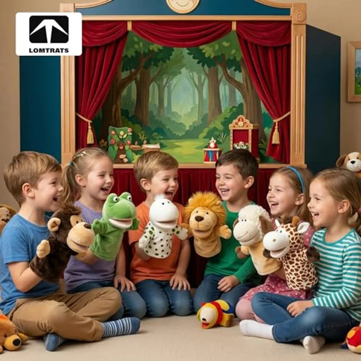 LOMTRATS Handpuppen Set, 5 tierische Puppen (Wolf, Tiger, Löwe, Affe) mit beweglichen Mündern, ideal für Geschichtenerzählen und Vorschulerziehung – Bild 5