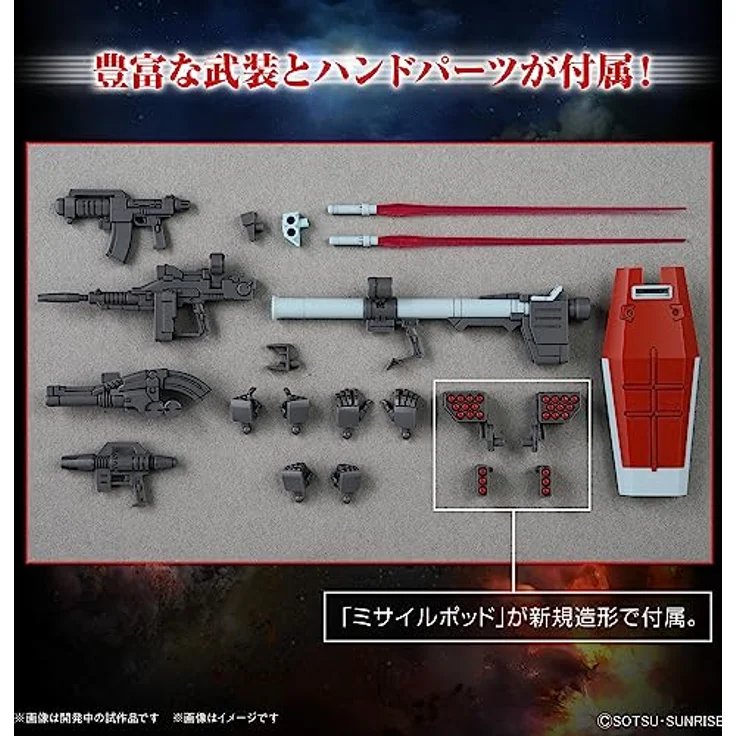 Bandai Hg 1/144 Rgm-79 Gm, Modellbausatz mit Schulterkanone und Raketenkapsel, original Markierungsaufkleber – Bild 4