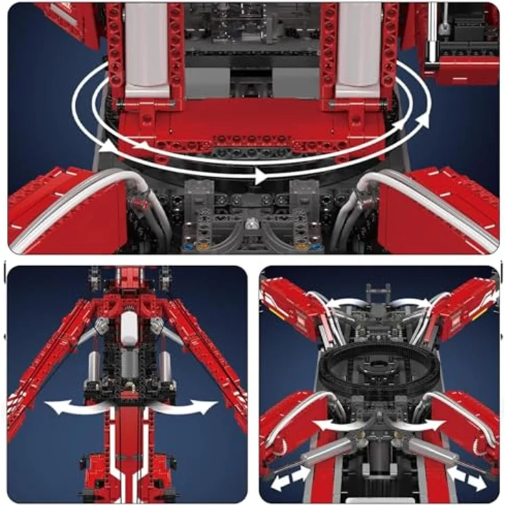 Mould King Technik Kran LTM 11200, ferngesteuert, 8506 Teile, mit Pneumatik- und Motorsteuerung für realistische Bewegungen – Bild 4