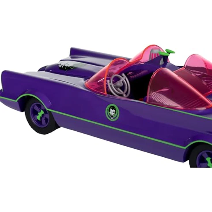 McFarlane Toys DC Retro Batman 66 Batmobil with Joker, detailreiches Fahrzeug mit beweglichen Rädern und rotierenden Lenkern, Gold Label – Bild 12