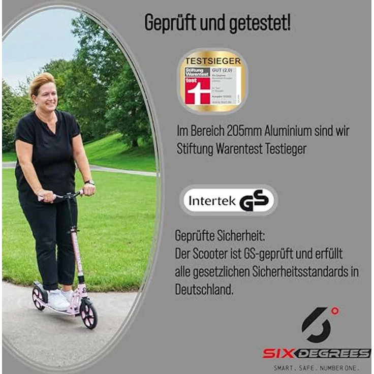Authentic Sports Alu Scooter grau 205mm Six Degrees - Hochwertiger Aluminium Scooter mit 205 mm High Rebound-Rollen – Bild 5
