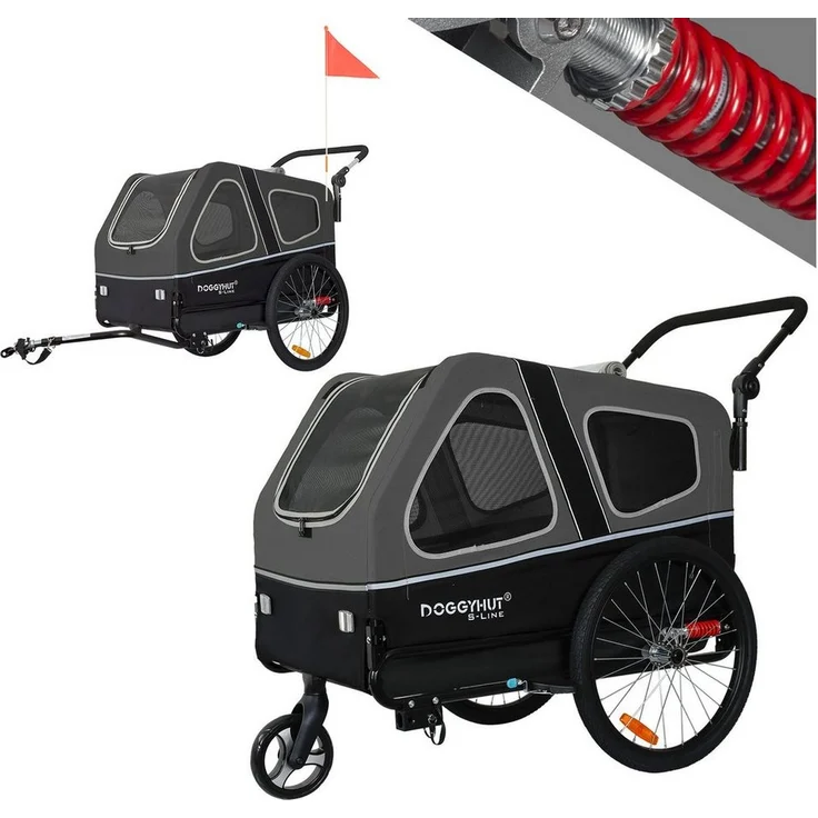 TIGGO Hundeanhänger & Buggy XXL, 2 in 1, für mittelgroße & große Hunde bis 45 kg, mit Federung & Insektenschutz - Preisvergleich